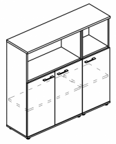 Alta ML МР 9488 Шкаф средний комбинированный полузакрытый (топ ДСП)