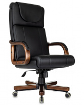 Кресло Бюрократ T-9933Walnut Черная кожа Кресло Бюрократ T-9933Walnut Черная кожа