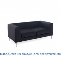 ЕВА АП Диван 2 местный иск.кожа черный ЕВА АП Диван 2 местный иск.кожа черный