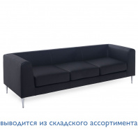 ЕВА АП Диван 3 местный иск.кожа черный ЕВА АП Диван 3 местный иск.кожа черный